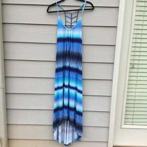 Cynthia Rowley blue striped maxi long dress S